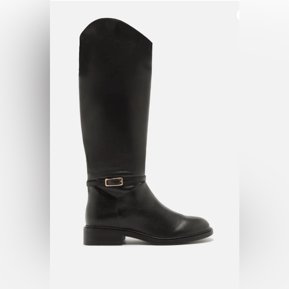 🚨Arezzo Women’s Bota Baixo Leather Knee-High Boots| Size: 5.5B | Black NWB - Picture 2 of 5